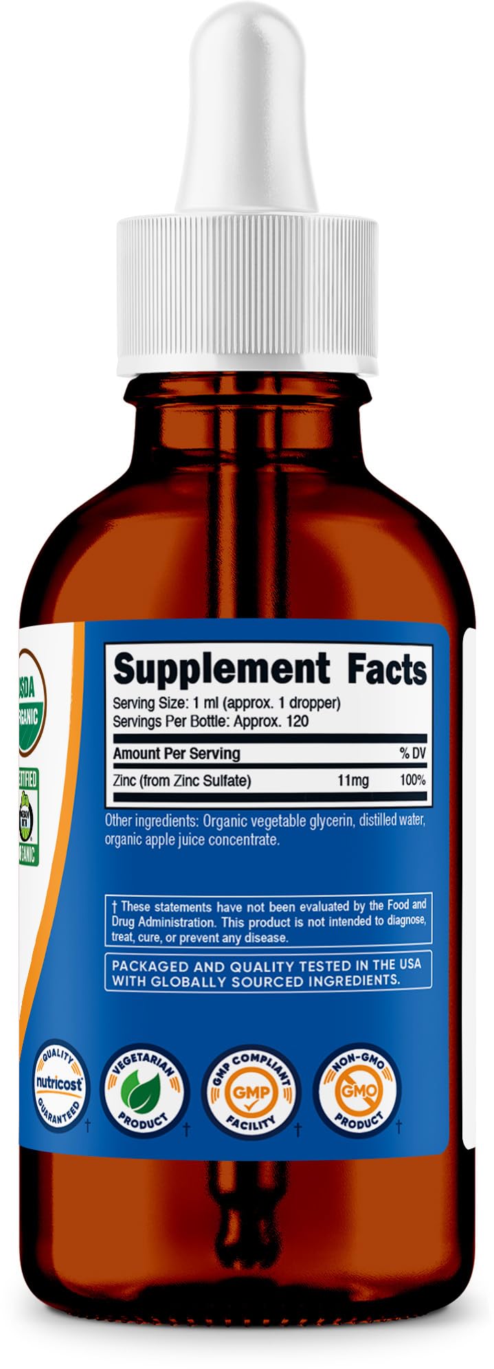 Nutricost Zinc Ionique Gouttes : prêt à être ajouté dans une boisson.