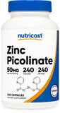 Nutricost Zinc Picolinate: bouteille montrant le dosage quotidien pratique