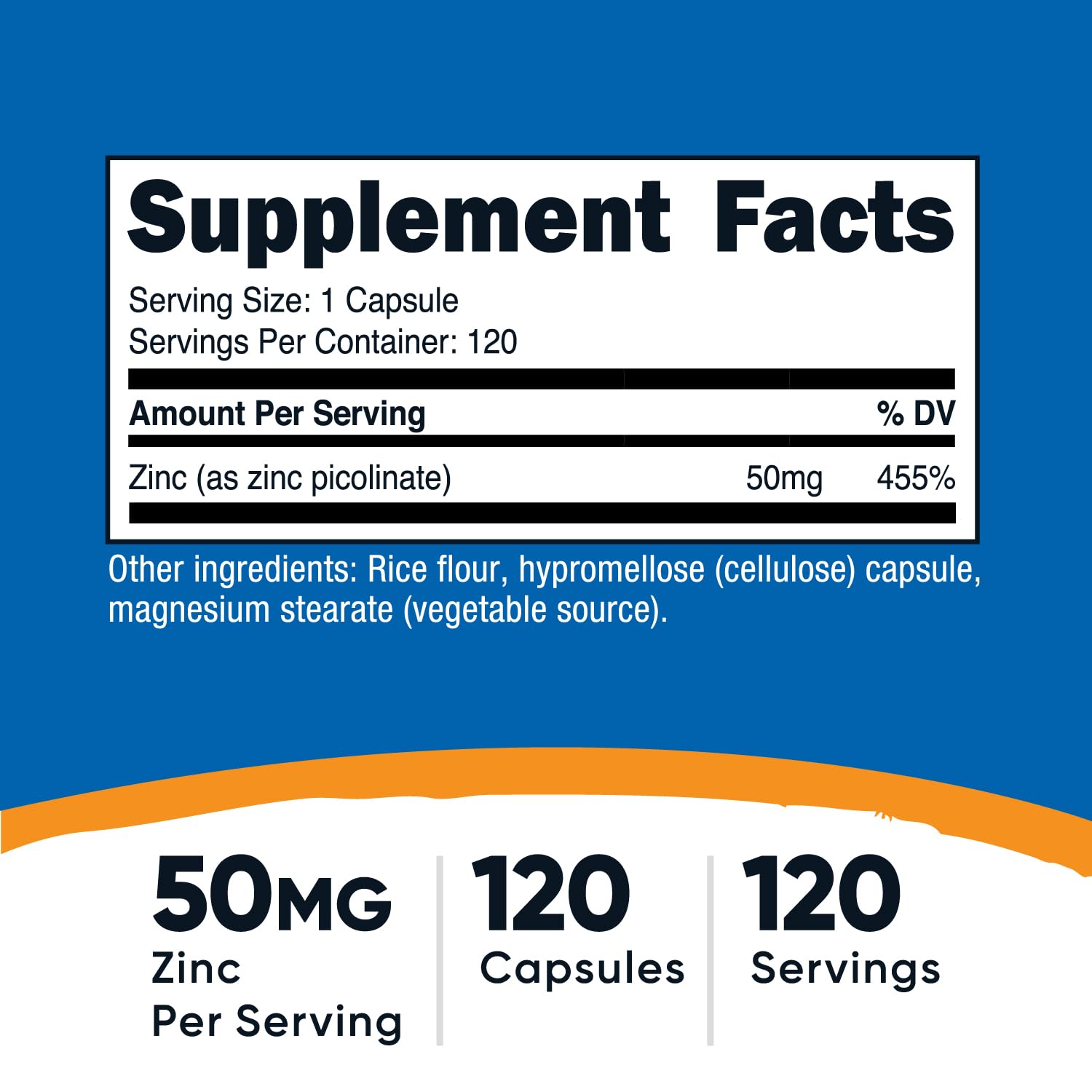 Nutricost Zinc Picolinate 50 mg – capsules végétariennes faciles à avaler
