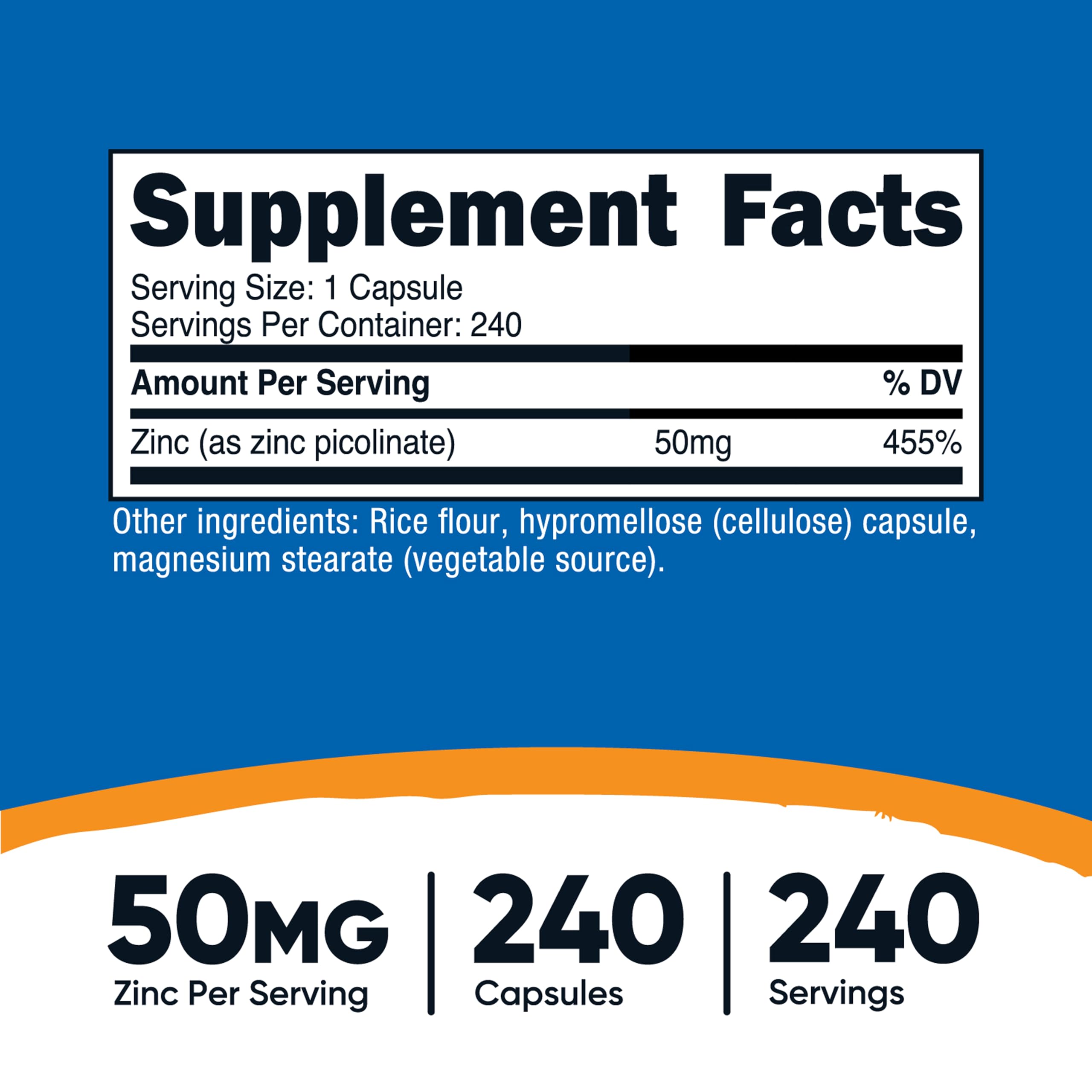Nutricost Zinc Picolinate: capsules végétariennes faciles à avaler pour routine journalière