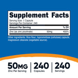 Nutricost Zinc Picolinate: capsules végétariennes faciles à avaler pour routine journalière