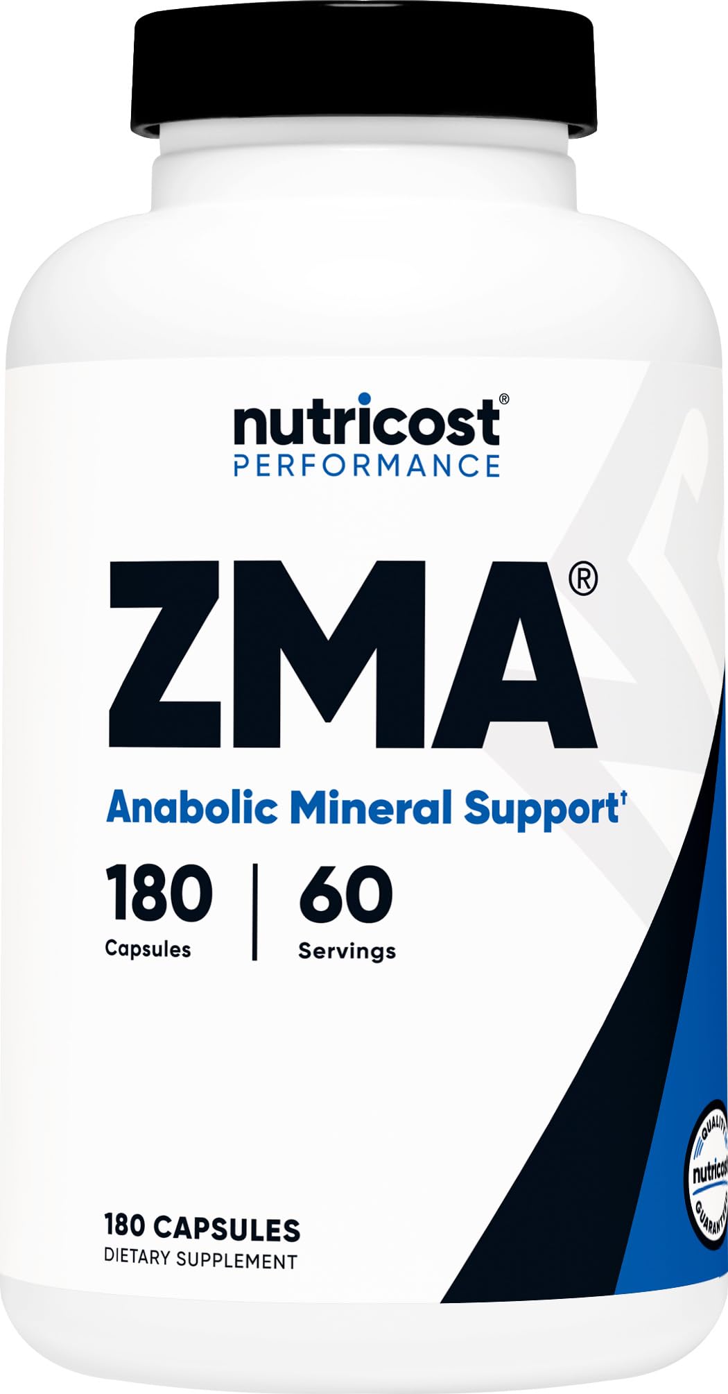 Nutricost ZMA – bouteille de 180 gélules pour une utilisation quotidienne pratique.