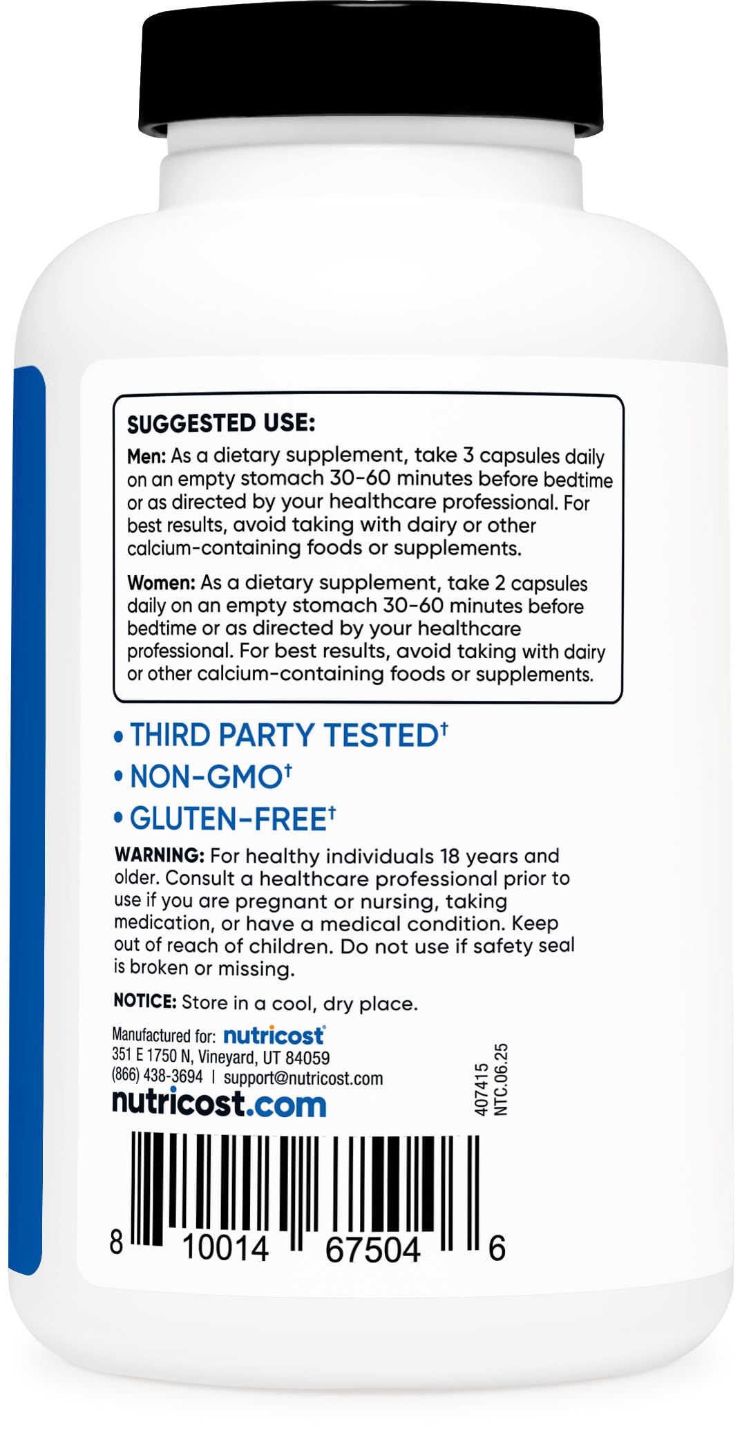 Nutricost ZMA – gros plan sur les gélules pour visualiser la texture.