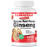 Nutridom Panax Ginseng Rouge, capsules – soutien potentiel d'énergie et concentration.
