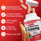 Nutridom Panax Ginseng Rouge – dose quotidienne simple pour votre routine.