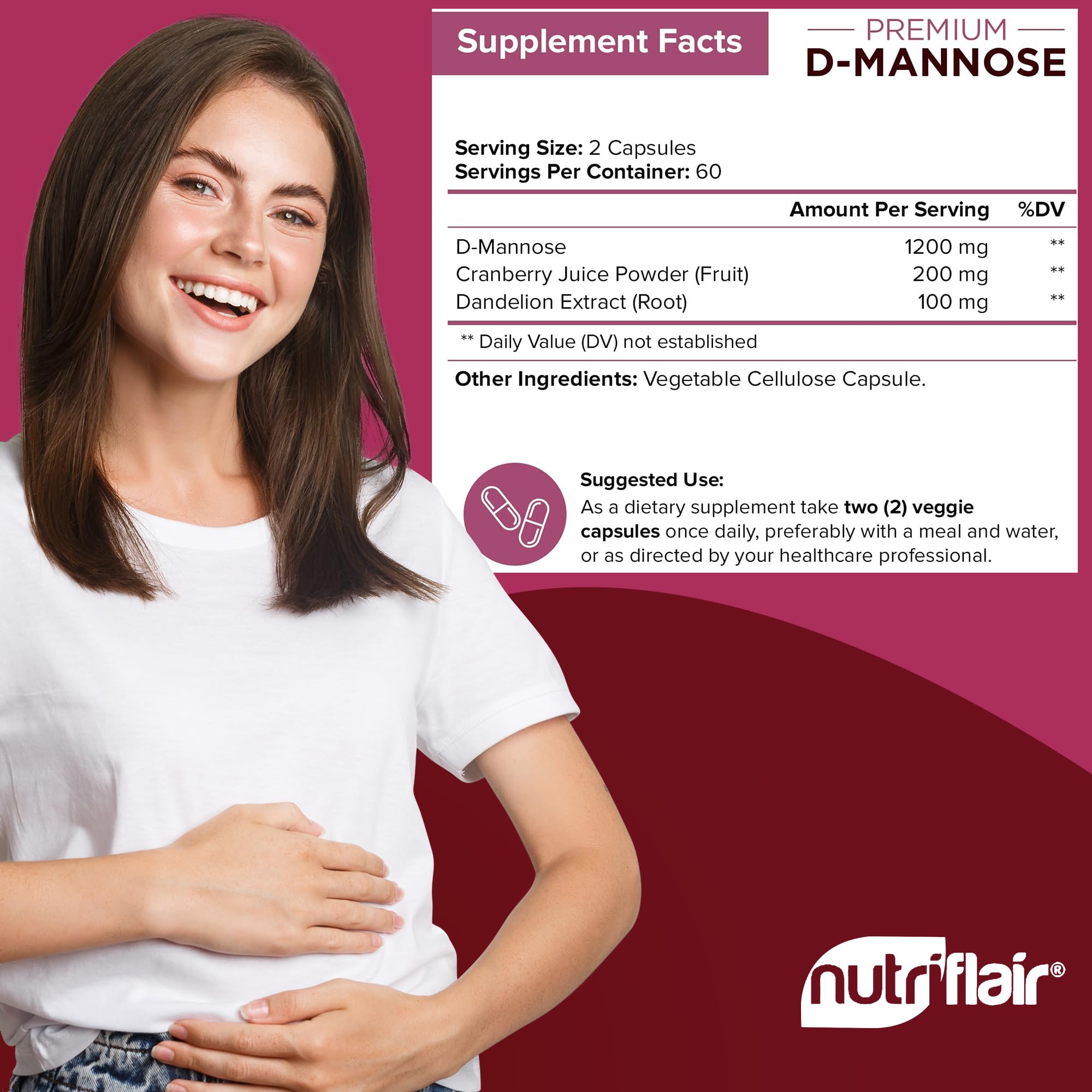NutriFlair D-Mannose: extrait de cranberry pour l'équilibre urinaire