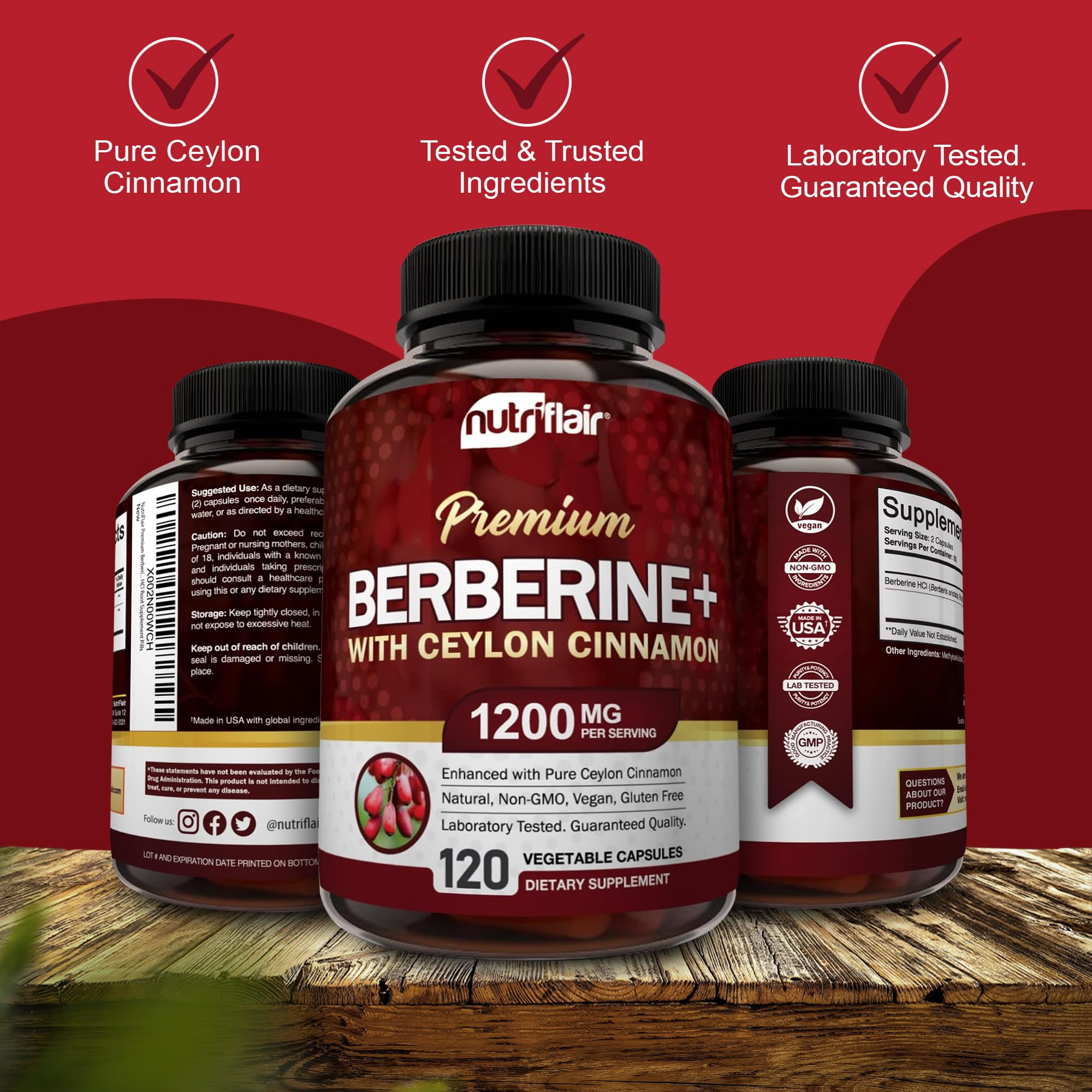 NutriFlair Berberine HCL 1200 mg — test de qualité par tiers.