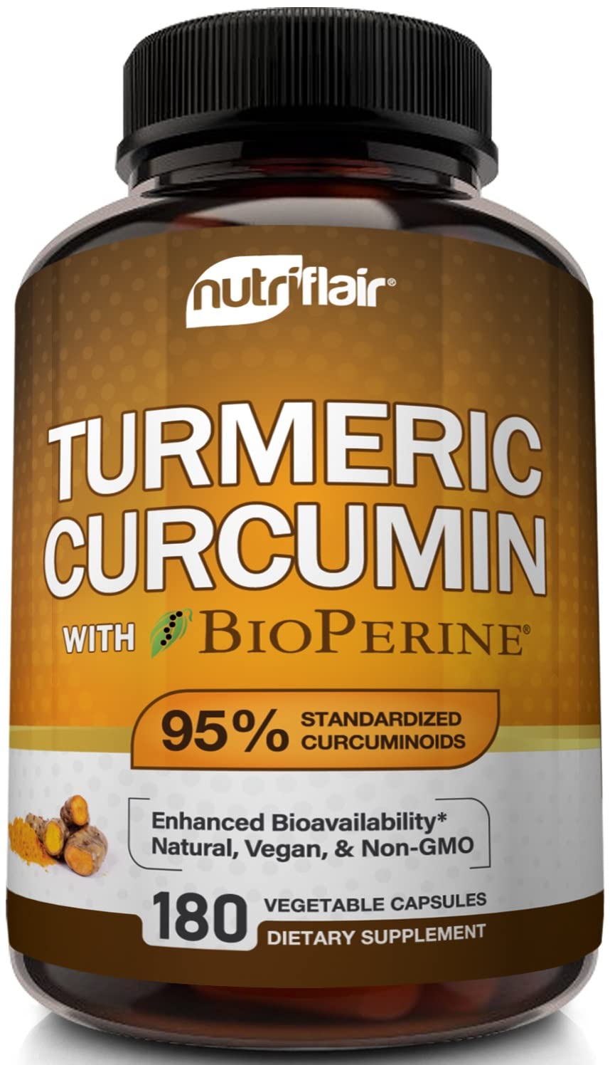 NutriFlair Curcuma Capsules, bouteille: pratique pour votre routine bien-être quotidienne.
