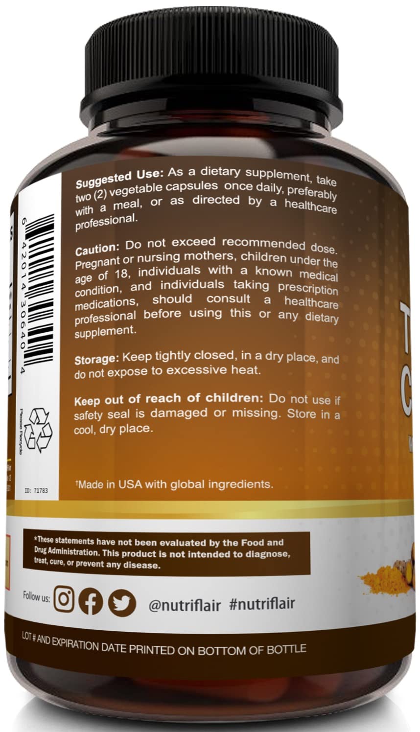 NutriFlair Turmeric, usage quotidien: idéal pour soutenir une routine santé.