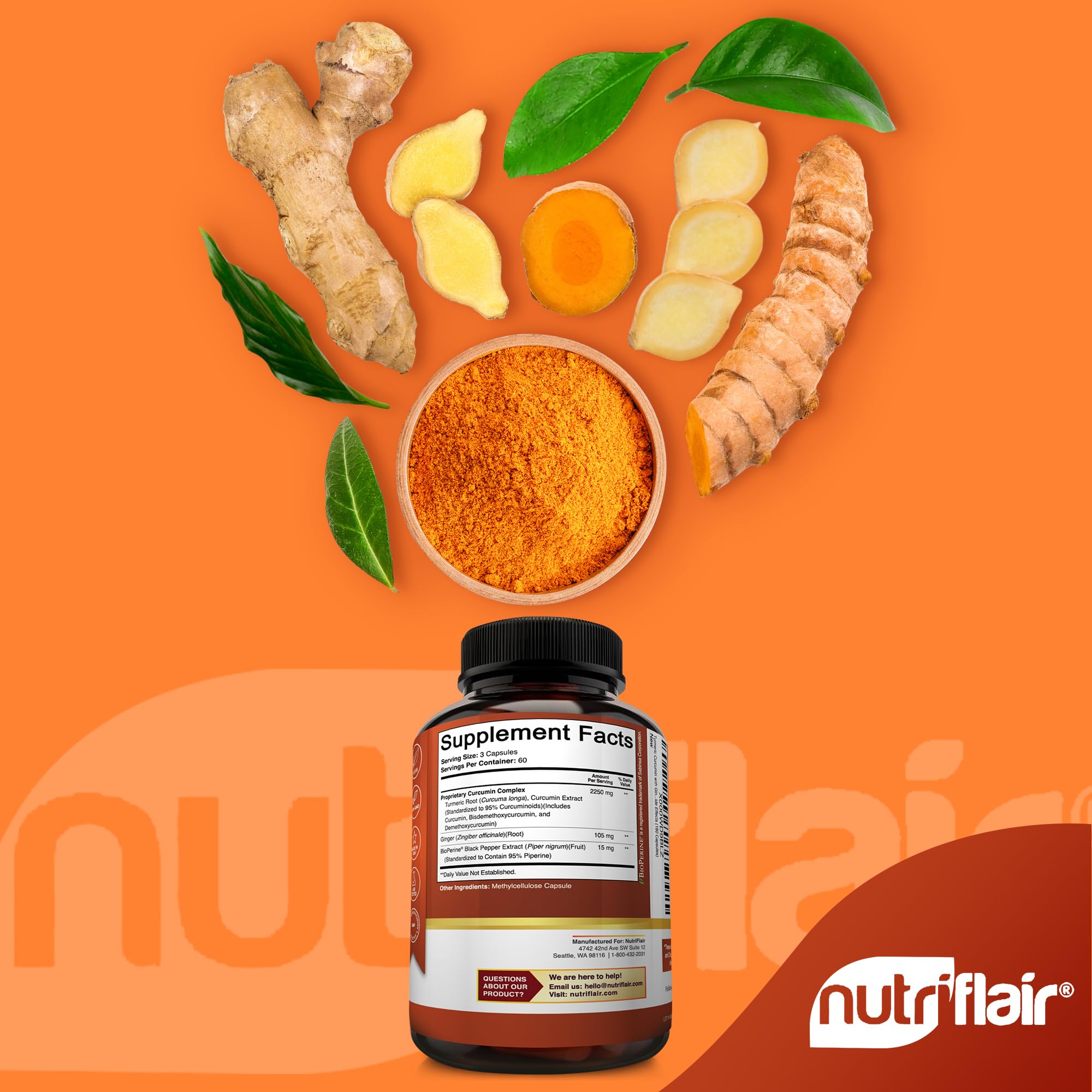 NutriFlair bouteille-capsules-180: flacon pratique pour prise quotidienne.