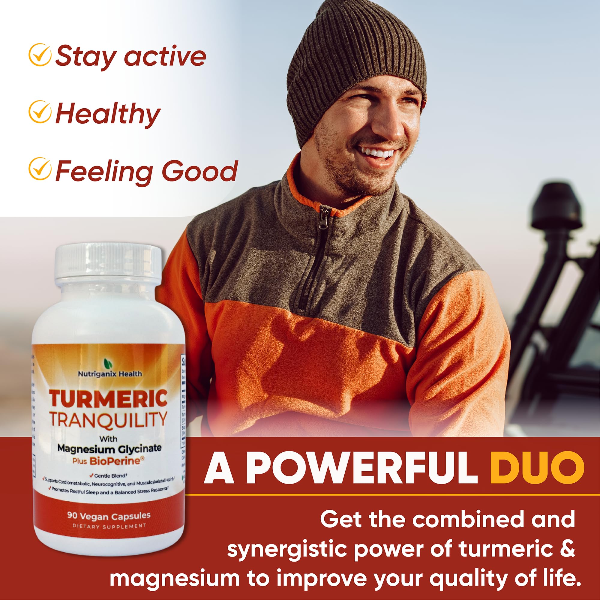 Nutriganix Turmeric Tranquility temps utilisation: routine relaxante et efficace.