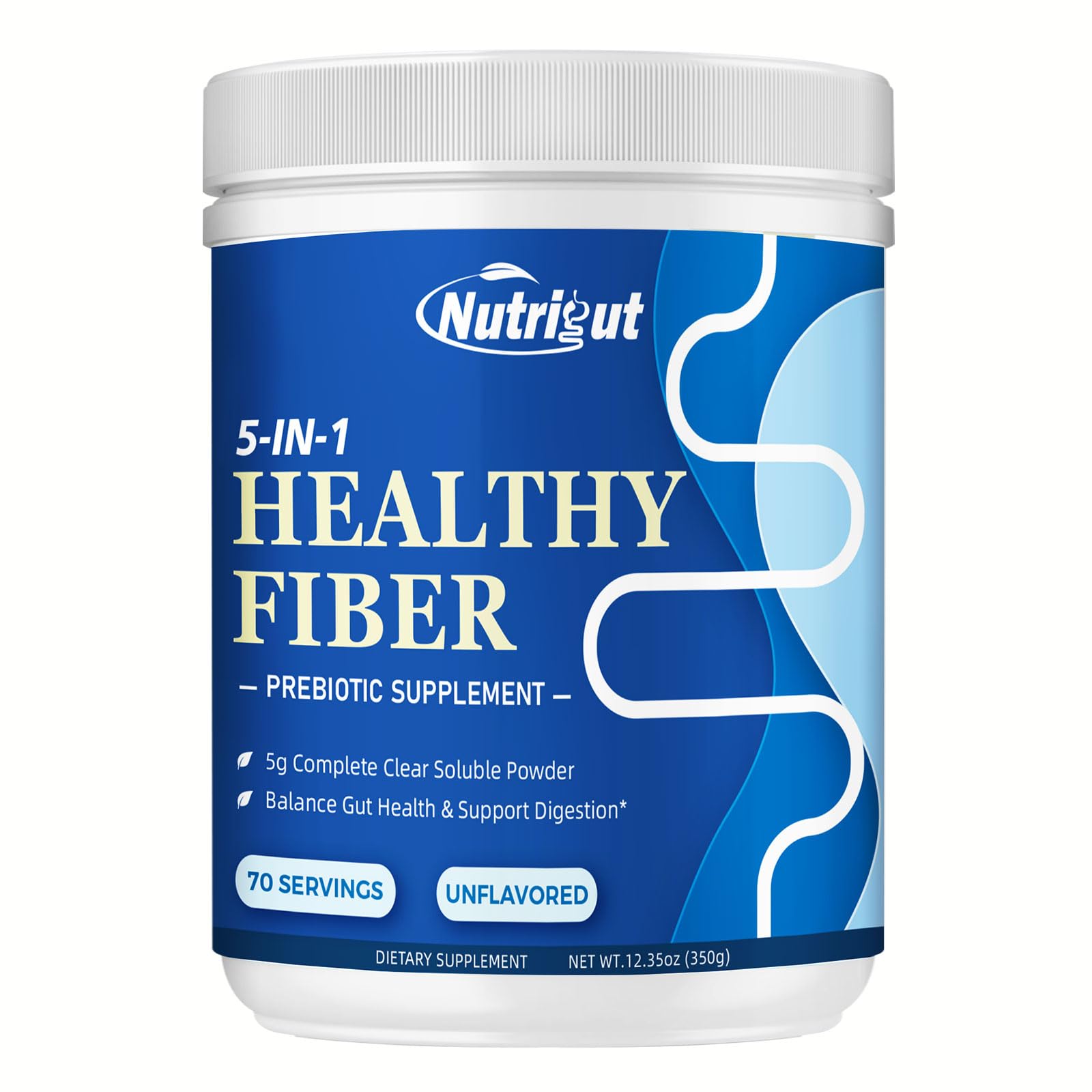 NutriGut Fibre: poudre soluble 5 g soutient la digestion quotidienne.