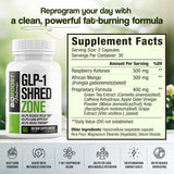 Nutrimend IQ GLP-1 Shred Zone — capsules près du flacon, utilisation quotidienne facilitée