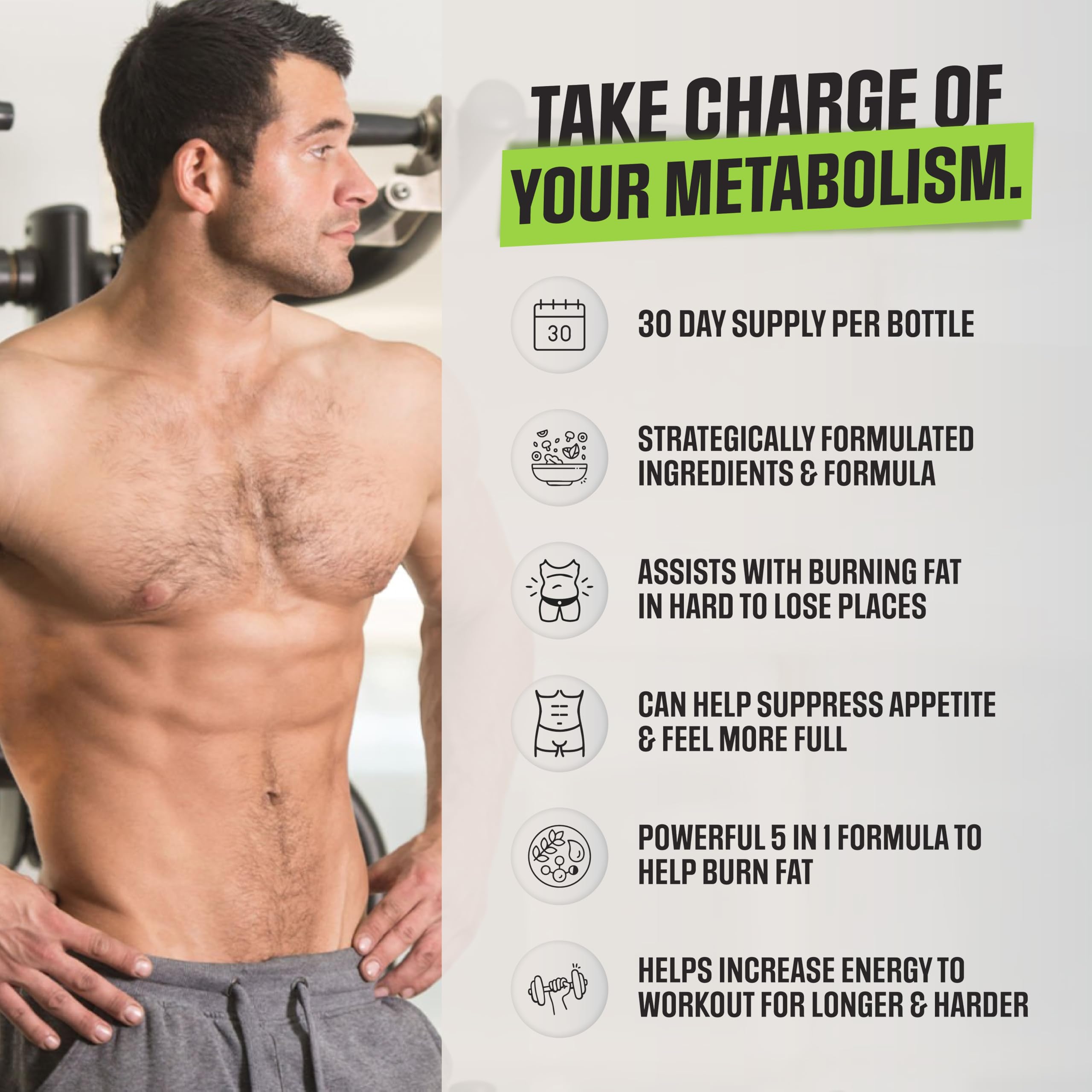 Nutrimend IQ Burn Max: étiquette affichant les ingrédients clés et le soutien de l'appétit.