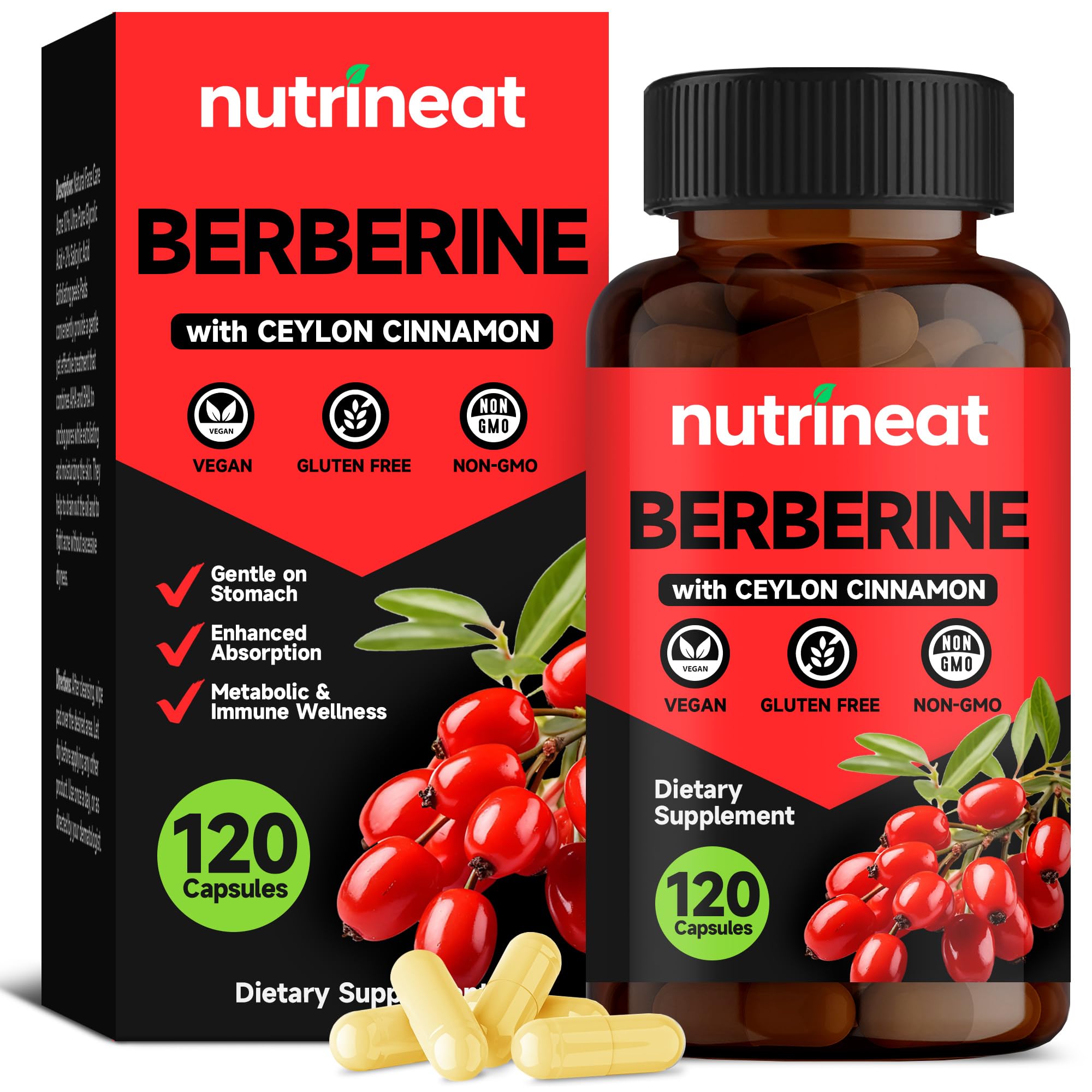 NutriNeat Berberine HCL – bouteille élégante pour une routine quotidienne.