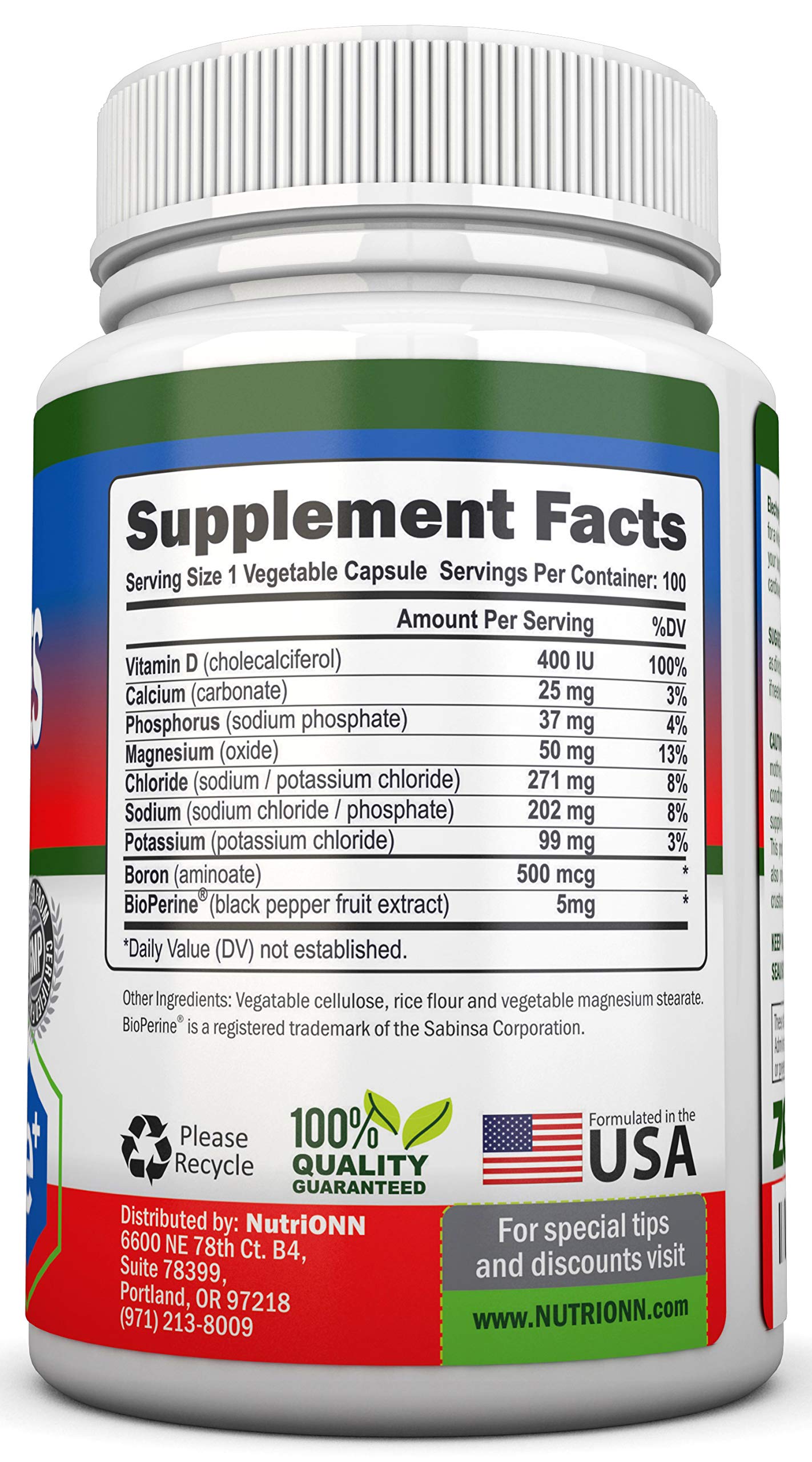 NutriONN Électrolytes: capsules végétales faciles à prendre sans préparation.