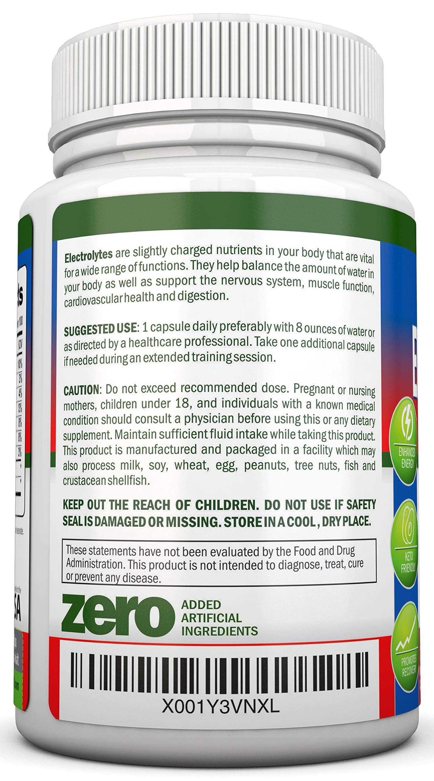 NutriONN Électrolytes: formule améliorée avec vitamine D, bore et BioPerine pour absorption.