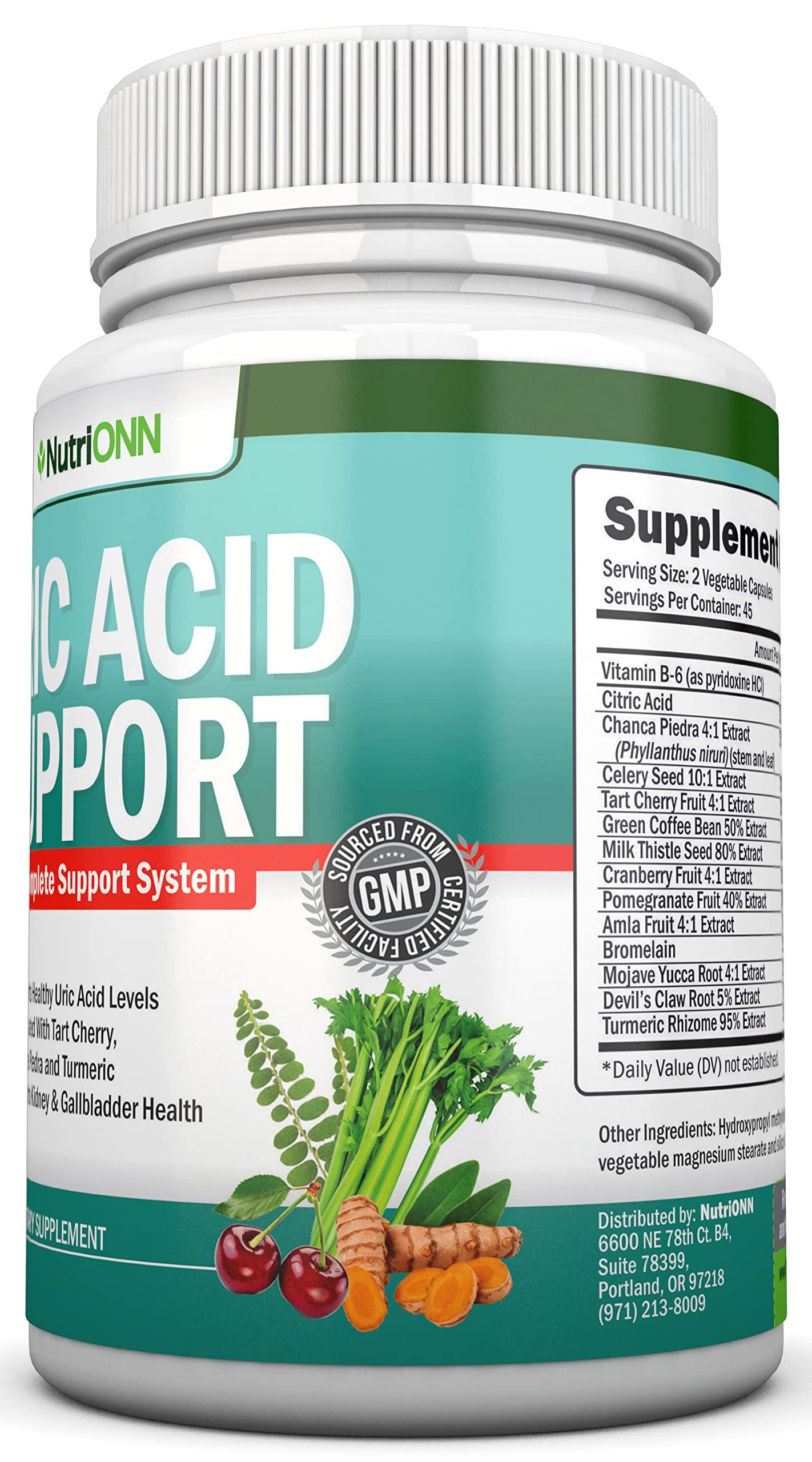 NutriONN Uric Acid Flush – étiquette lisible pour un usage simple.