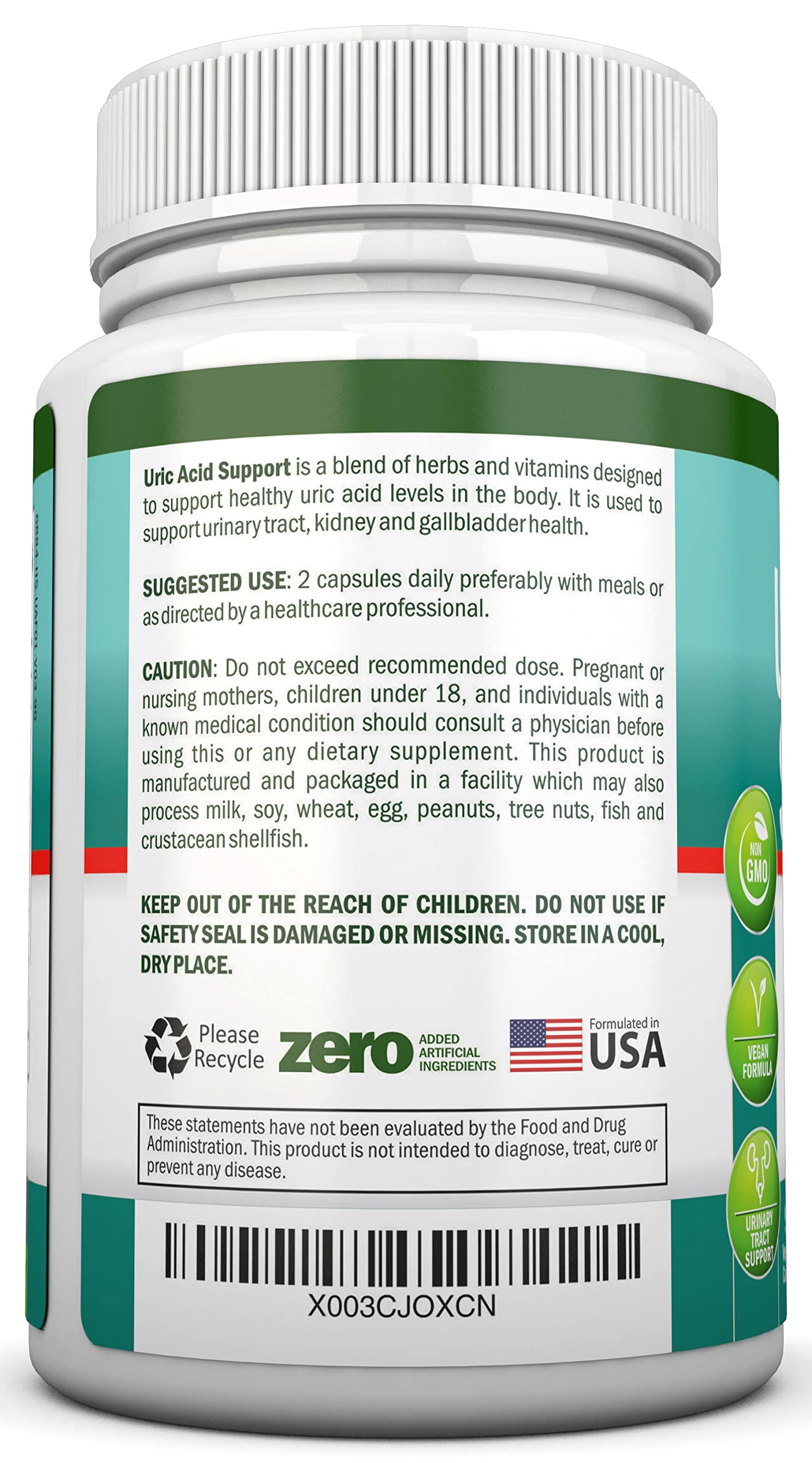 NutriONN Uric Acid Flush – extrait chardon Marie pour le soutien hépatique et rénal.