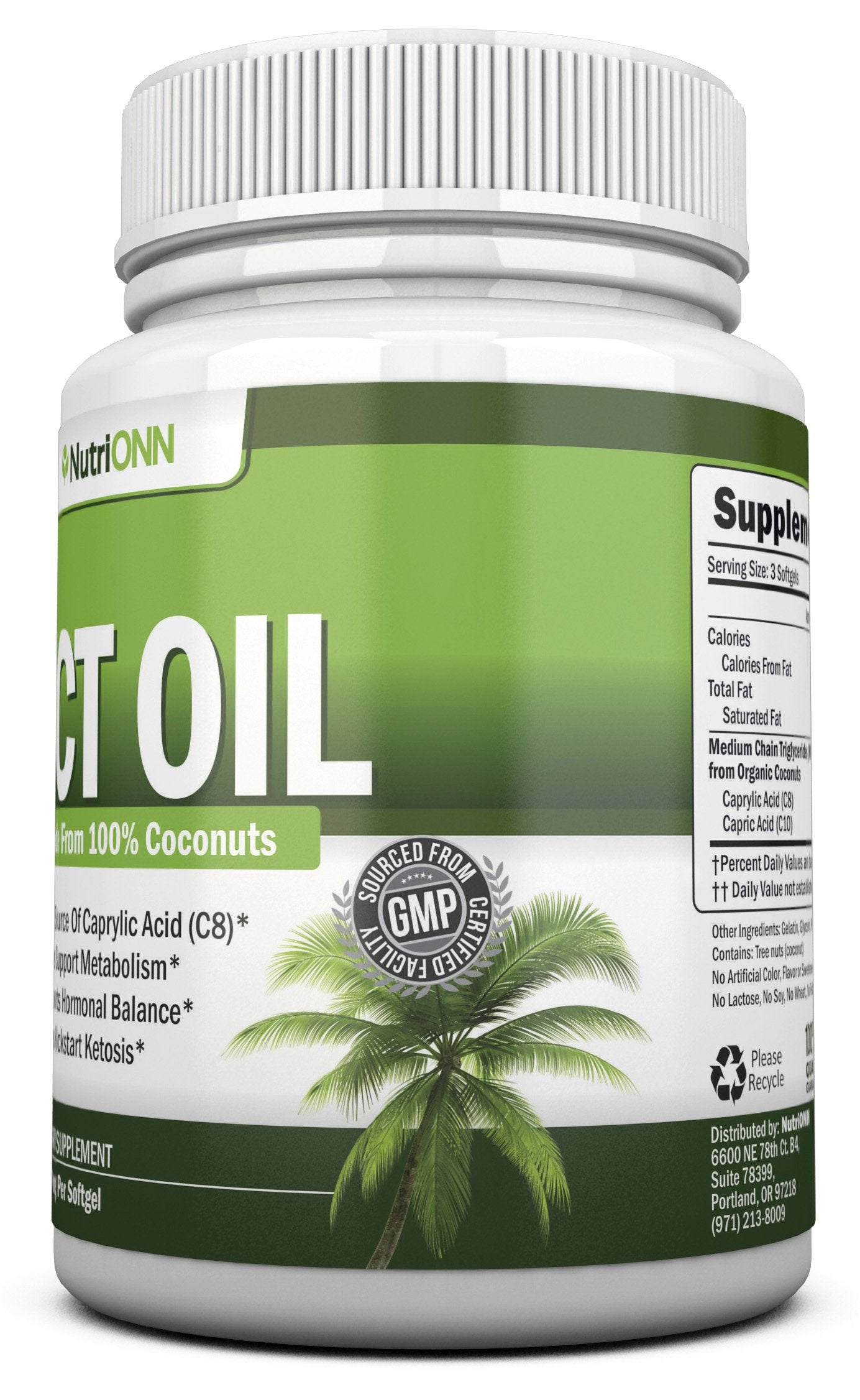 NutriONN MCT emballage portable: emporté partout, voyage sans encombre