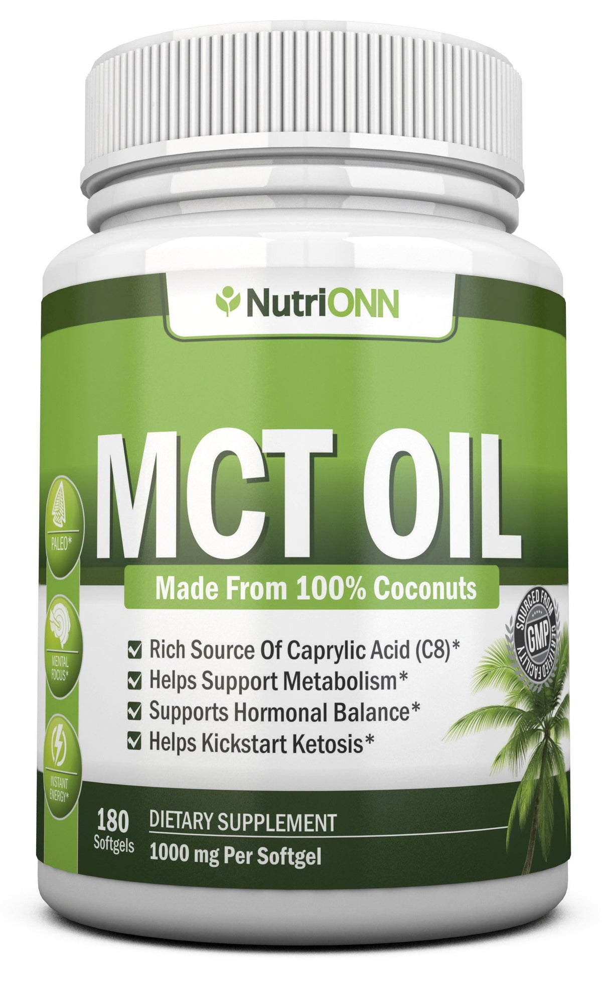 NutriONN huile MCT: bouteille, énergie rapide et naturelle au quotidien