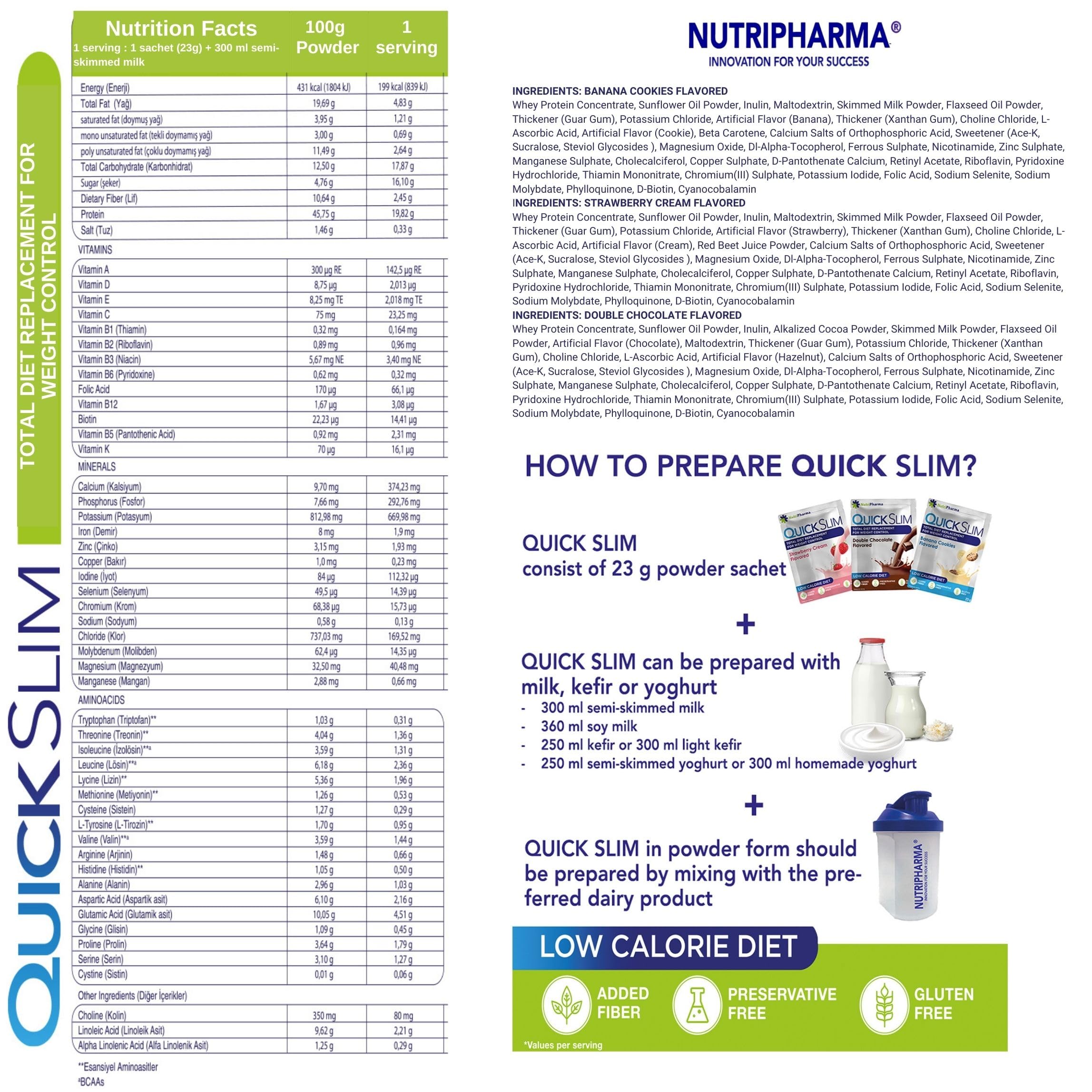 Nutripharma Quick Slim formule protéine et fibres pour soutenir l’énergie.