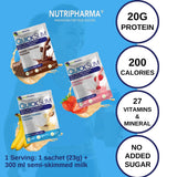 Nutripharma Quick Slim sachet ouvert, format individuel pour déplacements.