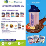 Nutripharma Quick Slim étiquette nutrition détaillée et facile à lire.
