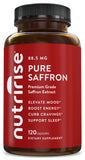 NutriRise Safran capsules – boîte montrant l'emballage, soutien potentiel de l'humeur.