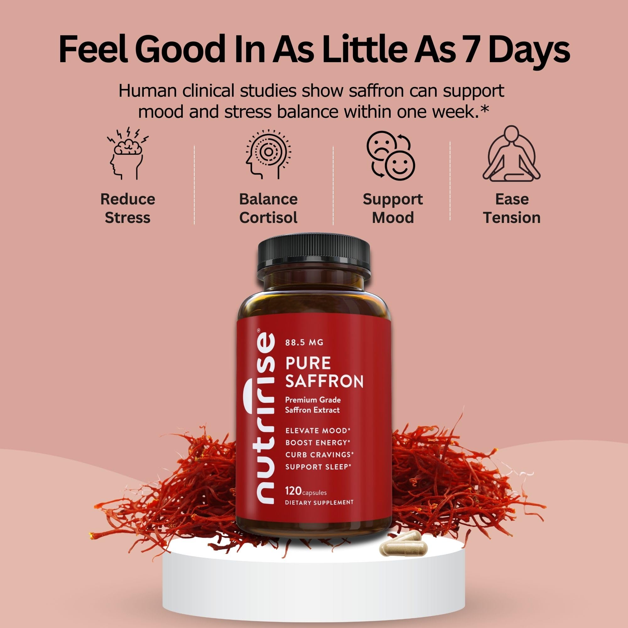 NutriRise Safran – étiquette claire, vegan et sans gluten.