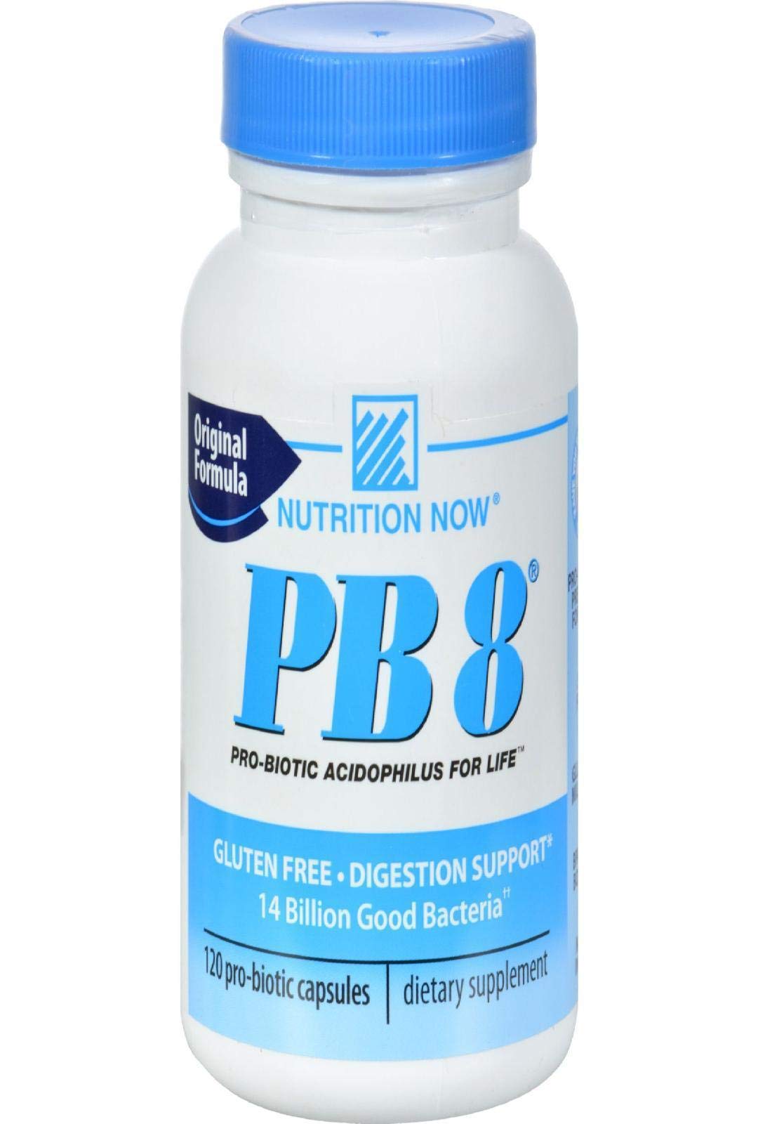 Nutrition Now Pb8 Acidophilus – bouteille, capsules faciles à avaler, soutien digestif.