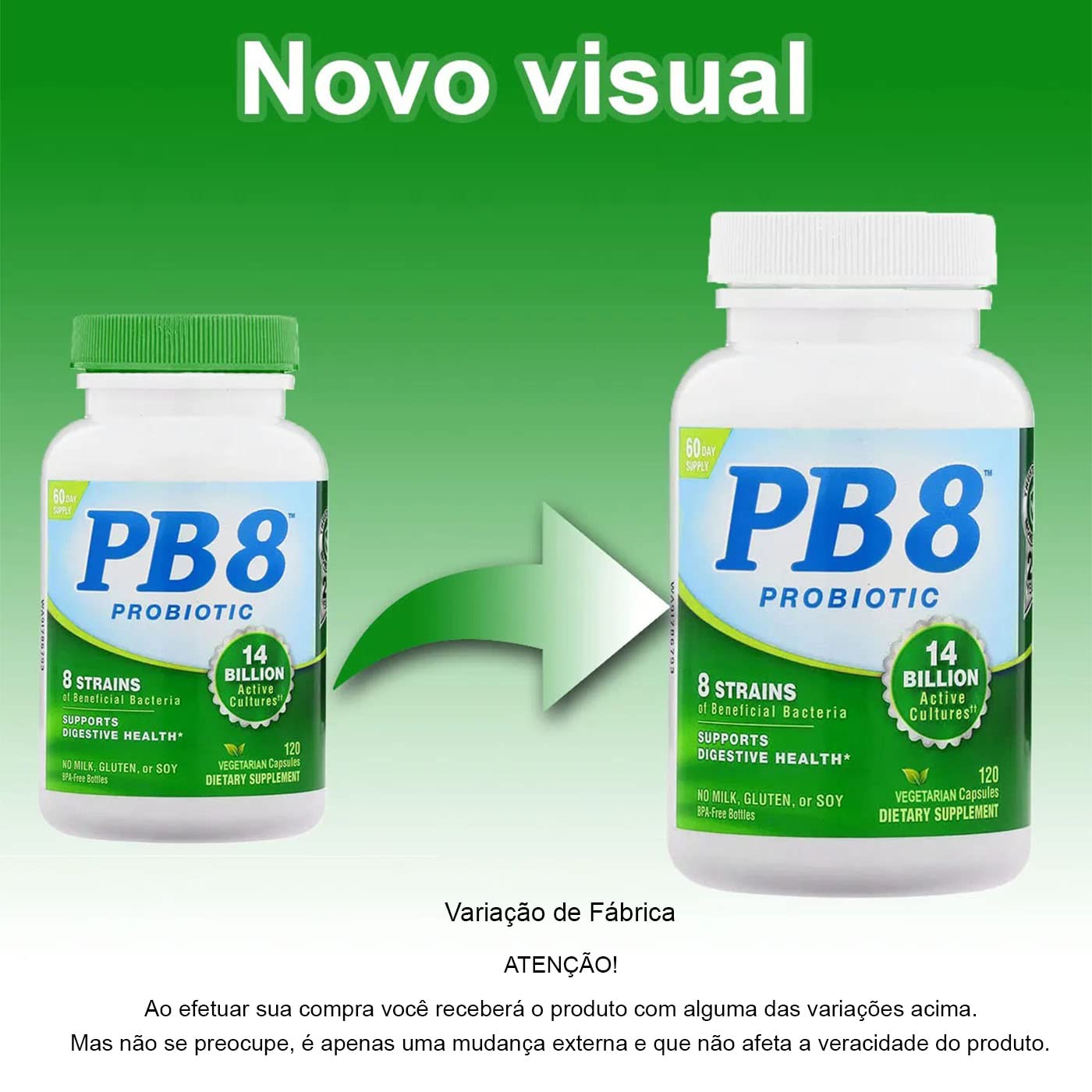 Nutrition Now PB8 — bouteille de capsules végétales pratique pour un usage quotidien.