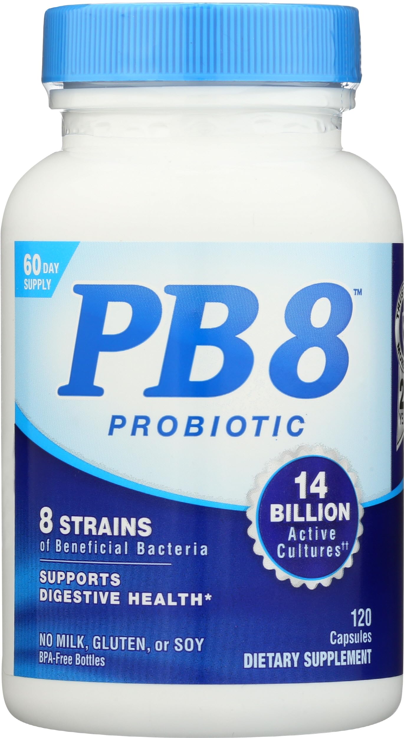 Nutrition Now PB8 Probiotique – bouteille-probiotique pour le soutien digestif potentiel.