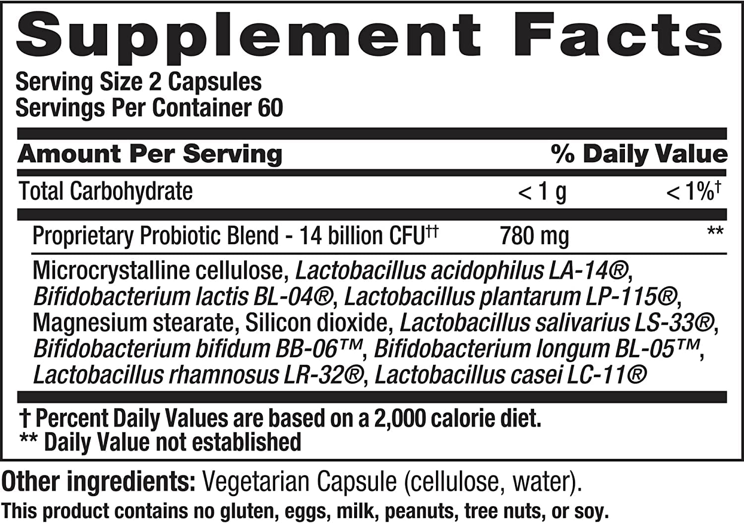 Nutrition Now PB8 Probiotique Acidophilus végétarien — capsules végétales faciles à prendre