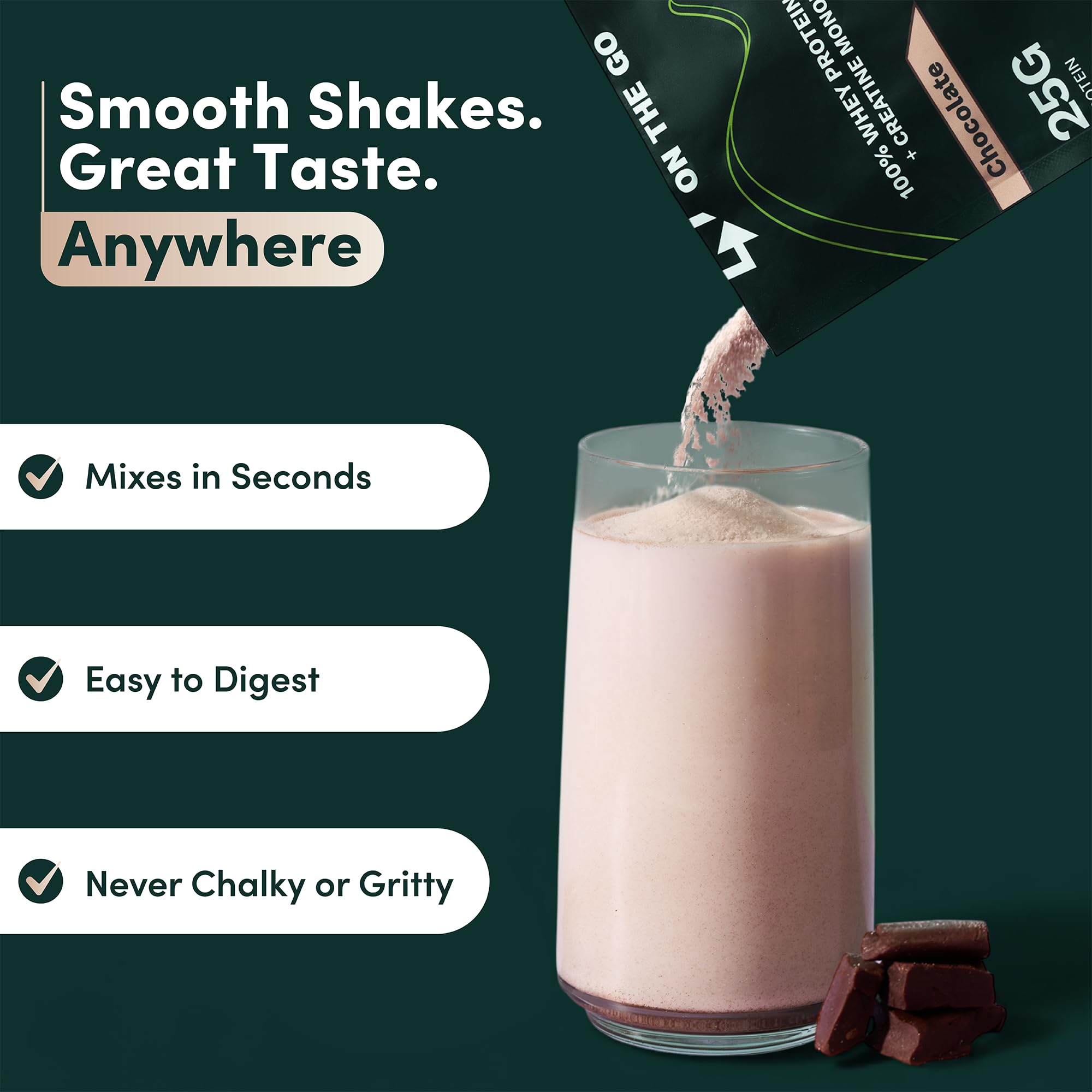 Whey isolate Nutrition On The Go, digestion facilitée avec enzymes.