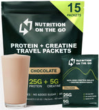 Nutrition On The Go sachets chocolat, mélange facile et pratique en déplacement.
