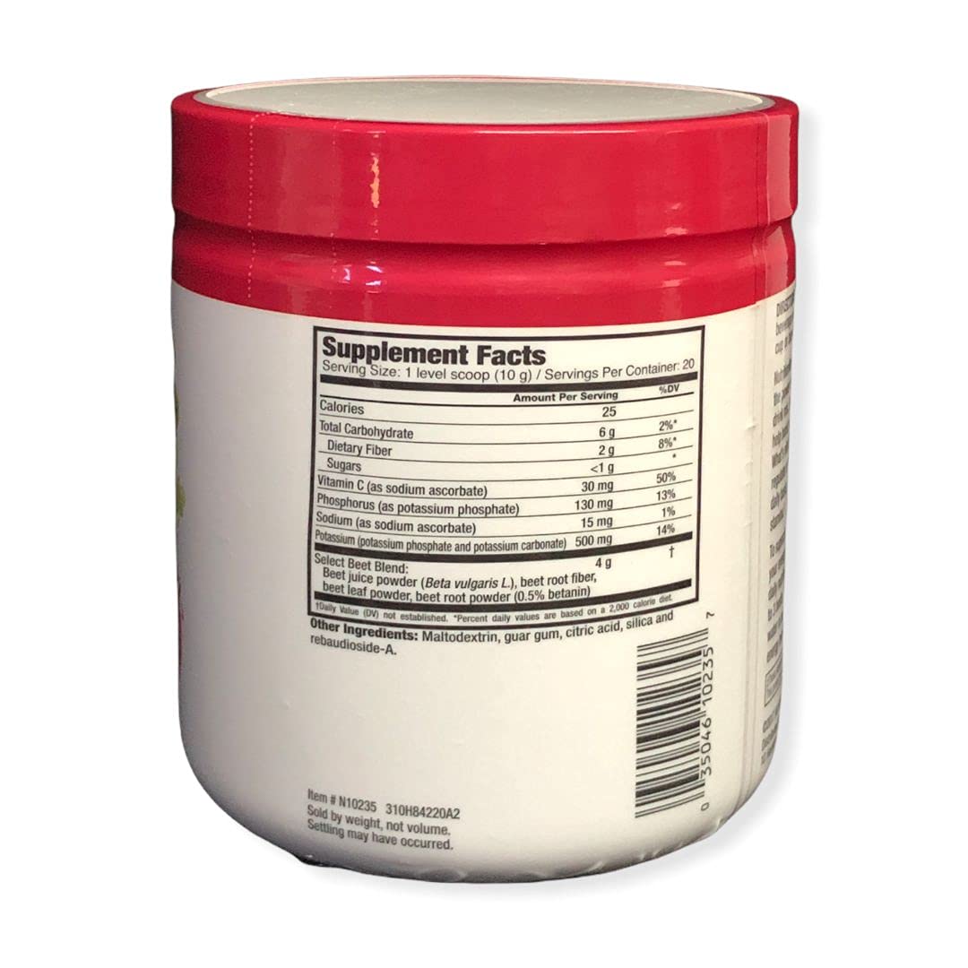 Nutrition Works Betteraves Poudre Bocal – couleur rubis attirante pour boissons énergisantes.