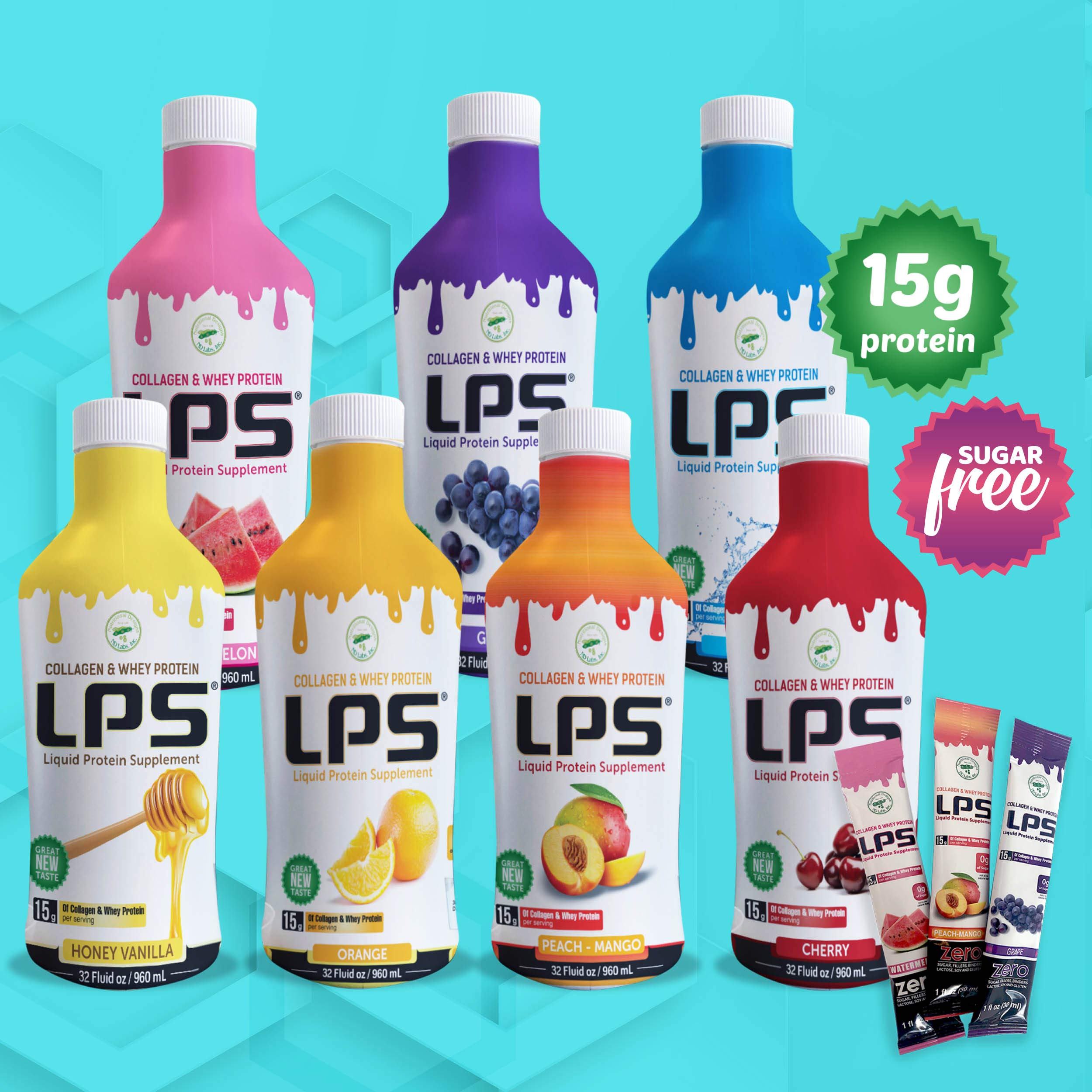 Nutritional Designs LPS arôme pêche-mango, douceur et équilibre en boisson.