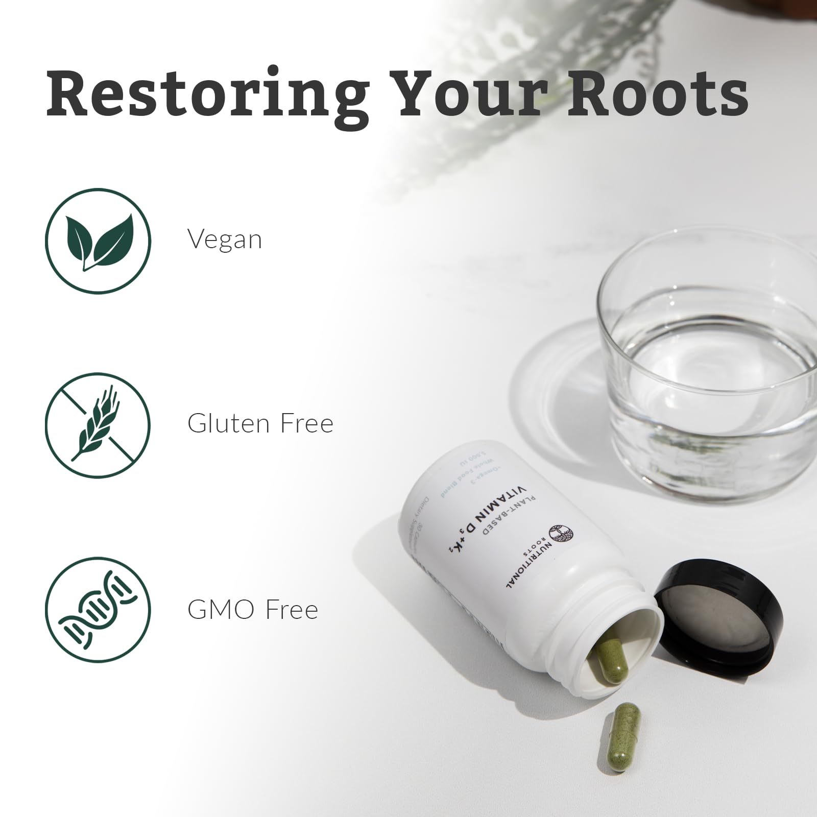 Nutritional Roots capsules vegan, formule pure sans additifs