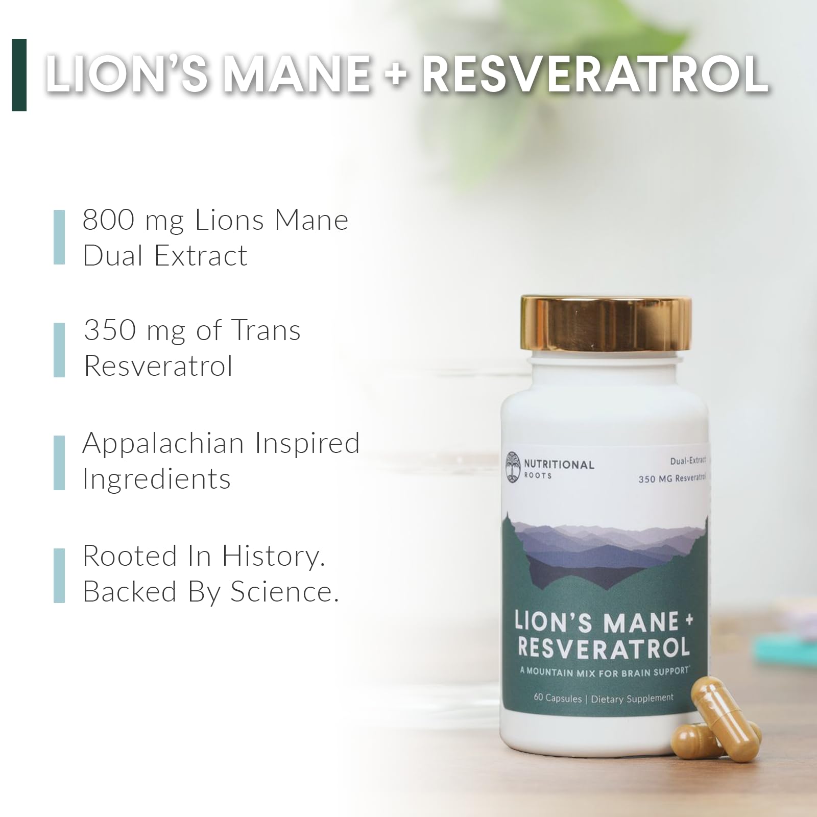 Nutritional Roots gelules crinière de lion et resvératrol – prise quotidienne pratique.