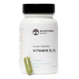 Nutritional Roots vitamine D3-K2 en bouteille posée, soutien énergie et ossature