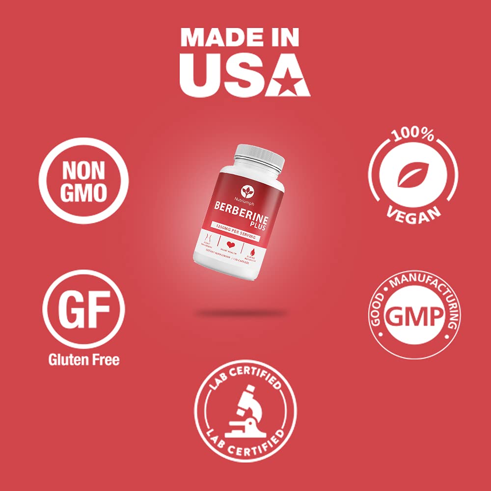 Nutriumph Berberine Plus – Capsules véganes: soutien du métabolisme et énergie