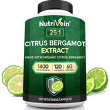 Nutrivein Bergamot : bouteille d'extrait, soutien potentiel du système circulatoire.