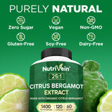 Nutrivein Bergamot : logo vegan garantissant une formulation sans produits animaux.