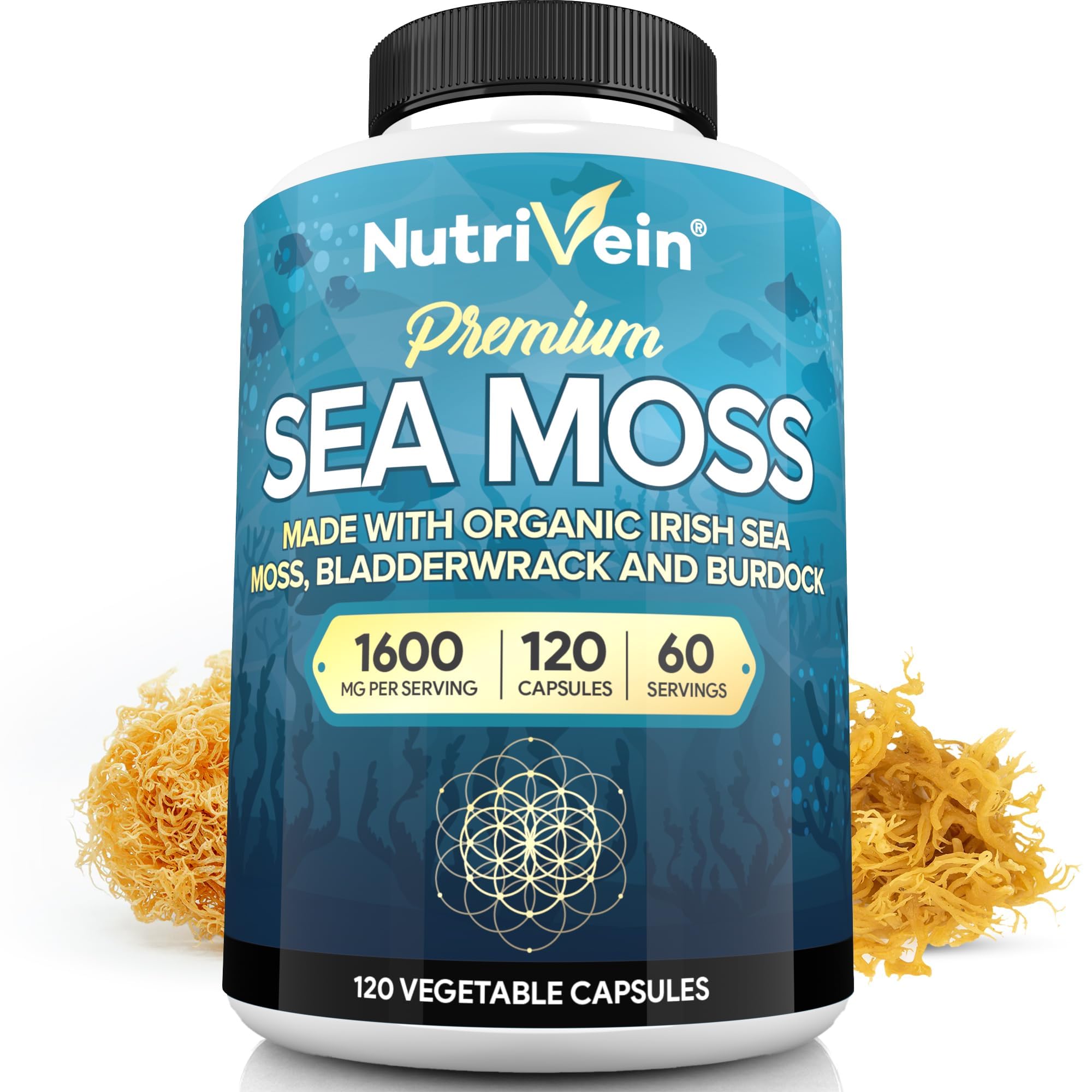 Nutrivein Mousse de Mer - bouteille montrant le contenu et un potentiel soutien immunitaire.