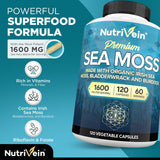 Nutrivein Mousse de Mer - capsules en gros plan, dosage quotidien pour le soutien digestif.