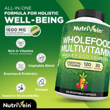Nutrivein Multivitamines: mélange fruits et legumes entiers pour une absorption potentielle