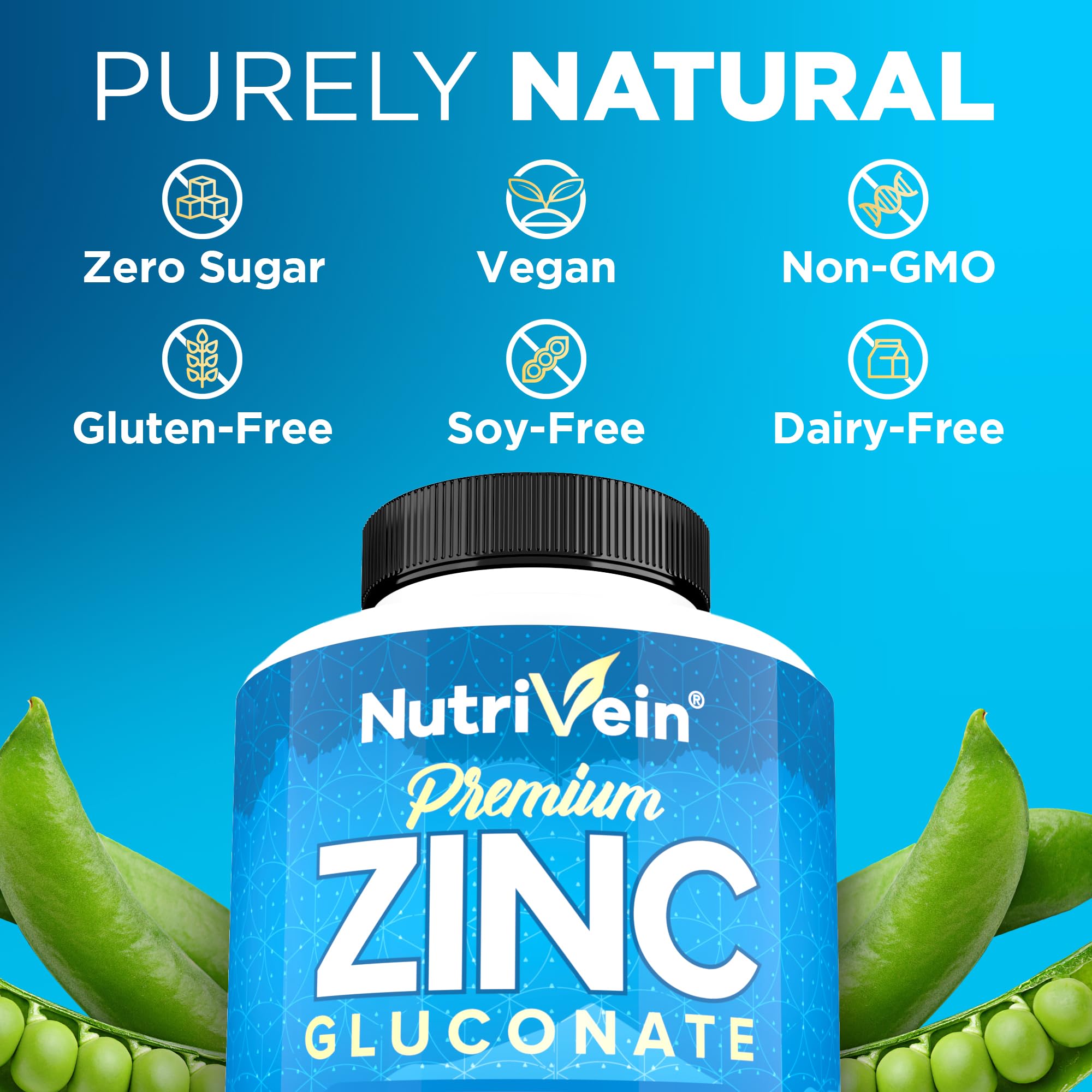 Nutrivein Zinc Gluconate 100 mg prise de face boîte: présentation attrayante et facile à repérer.