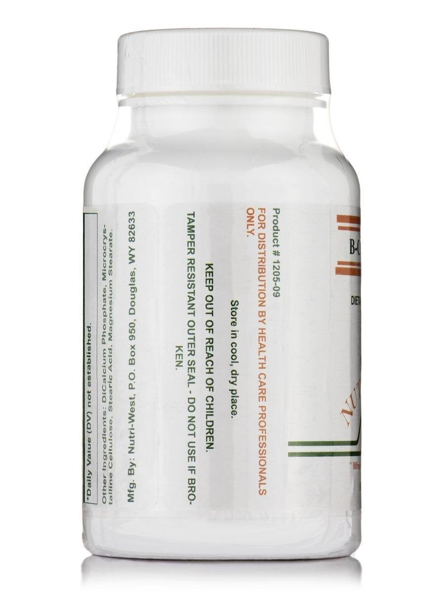 Nutri-West B-Complex, étiquette produit, détails hypoallergénique et dosage conseillé.