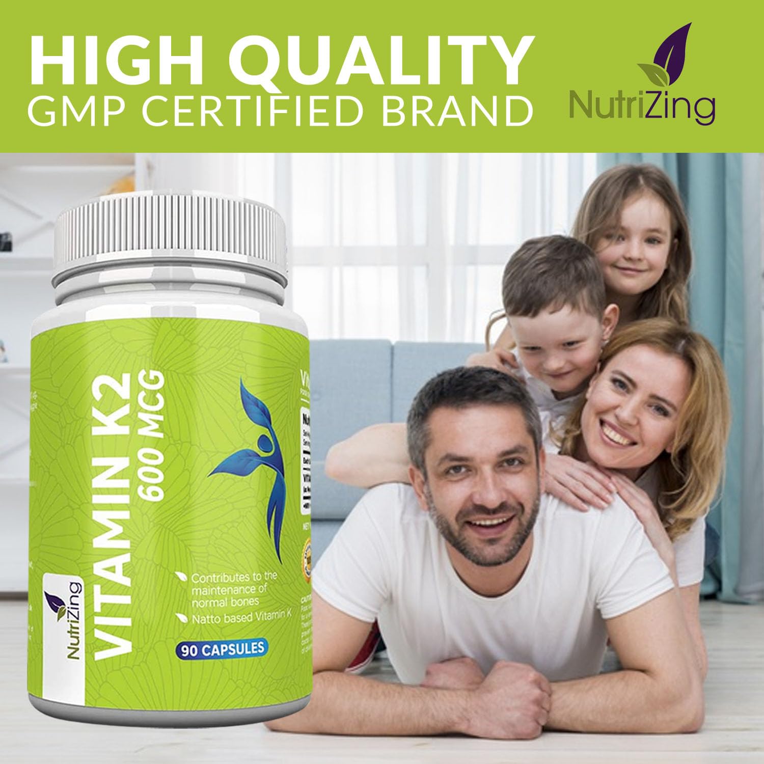 NutriZing K2 MK-7: boîte de 90 gélules pour trois mois d utilisation.